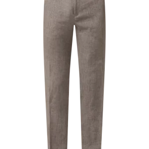 Budget ✨ Carl Gross Modern Fit Anzughose Aus Leinen Modell ‘Tomte’ – Mittelgrau ✔️ 9