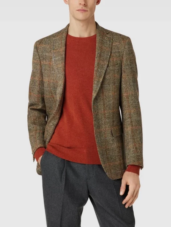 Schlussverkauf ❤️ Carl Gross 2-Knopf-Sakko Mit Zickzack-Muster Modell ‘Theo’ – Beige ? 5