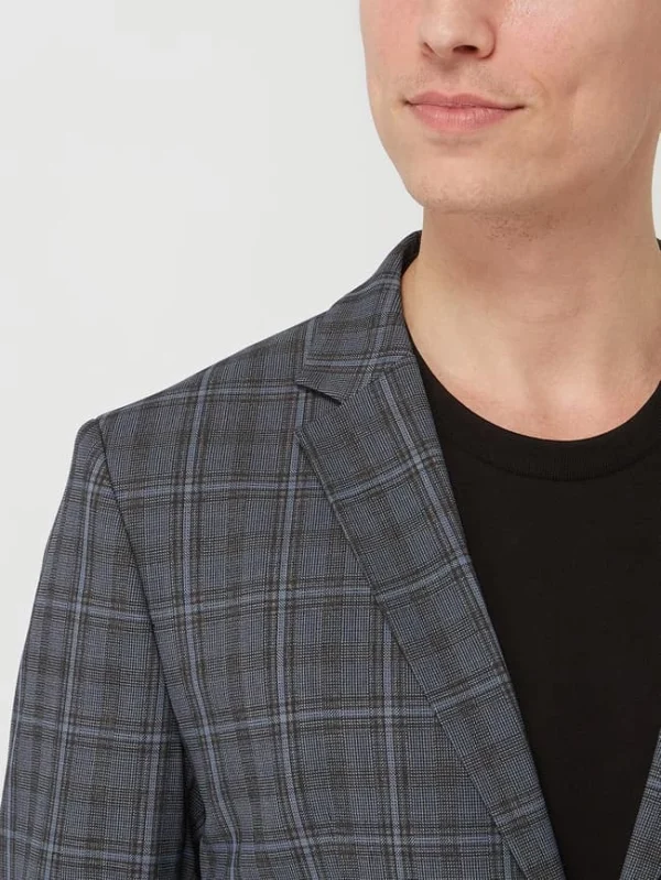 Aktion ✨ Selected Homme Slim Fit 2-Knopf-Sakko Mit Woll-Anteil Modell ‘Elon’ – Dunkelblau ? 4