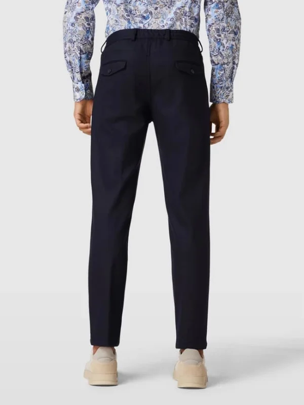Budget ? Windsor Hose In Unifarbenem Design Modell ‘Floro’ – Marineblau ? 6