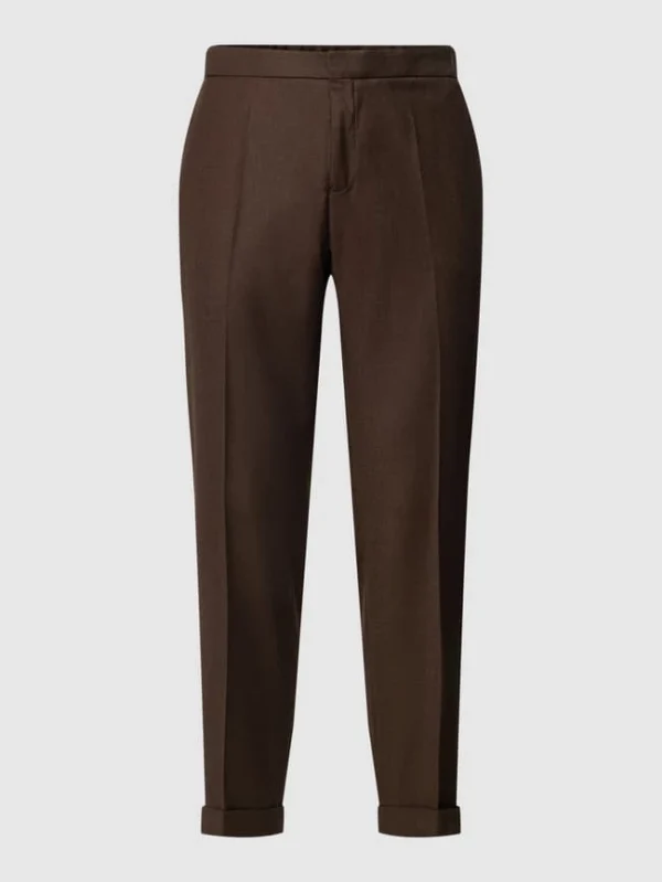 Schlussverkauf ? THE KOOPLES Anzugshose Mit Bügelfalten Modell ‘PANTALON SEUL’ – Mittelbraun ? 3