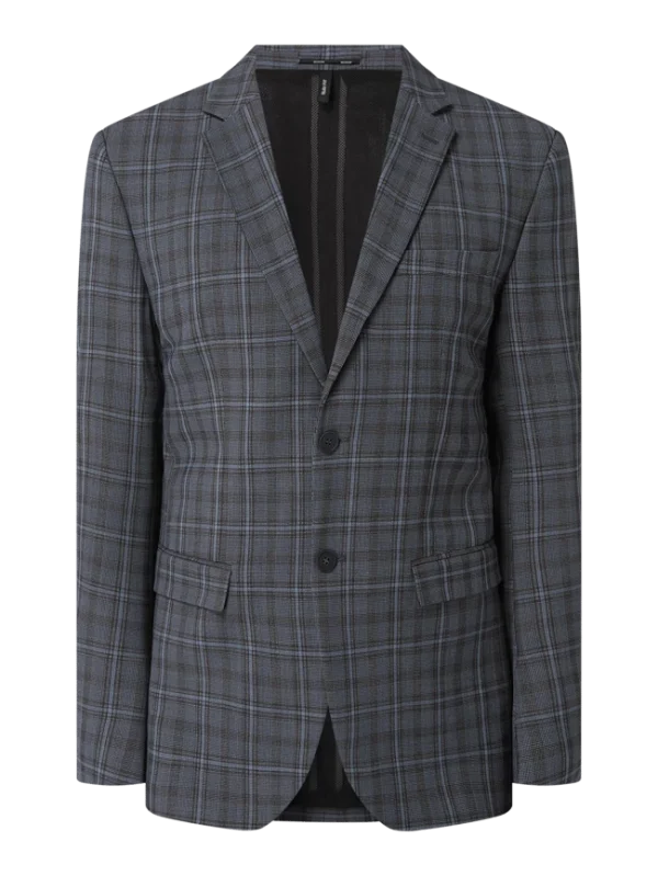 Aktion ✨ Selected Homme Slim Fit 2-Knopf-Sakko Mit Woll-Anteil Modell ‘Elon’ – Dunkelblau ? 3
