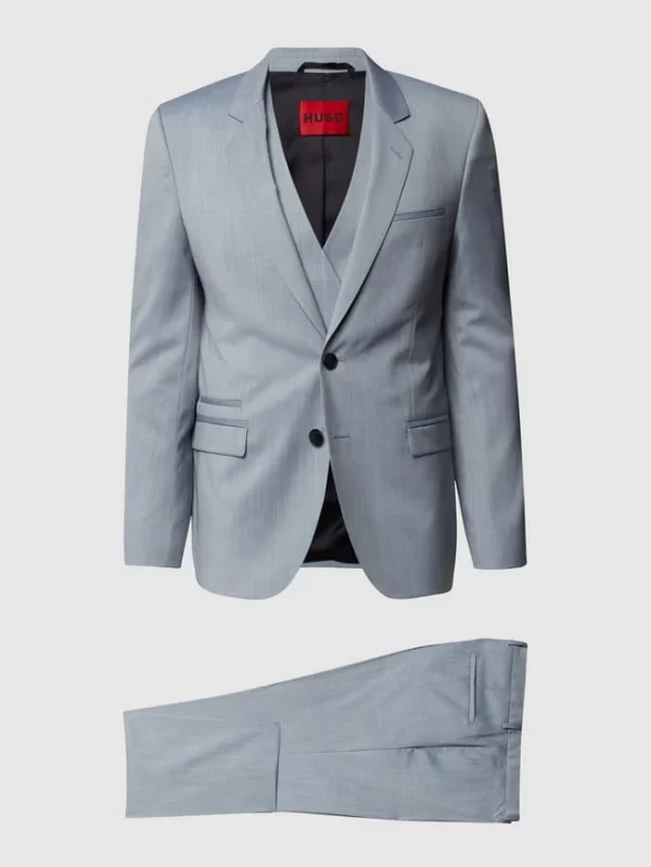 Bester Verkauf ? HUGO Extra Slim Fit Anzug Mit Strukturmuster Modell ‘Arti / Hesten’ – Rauchblau ? 3