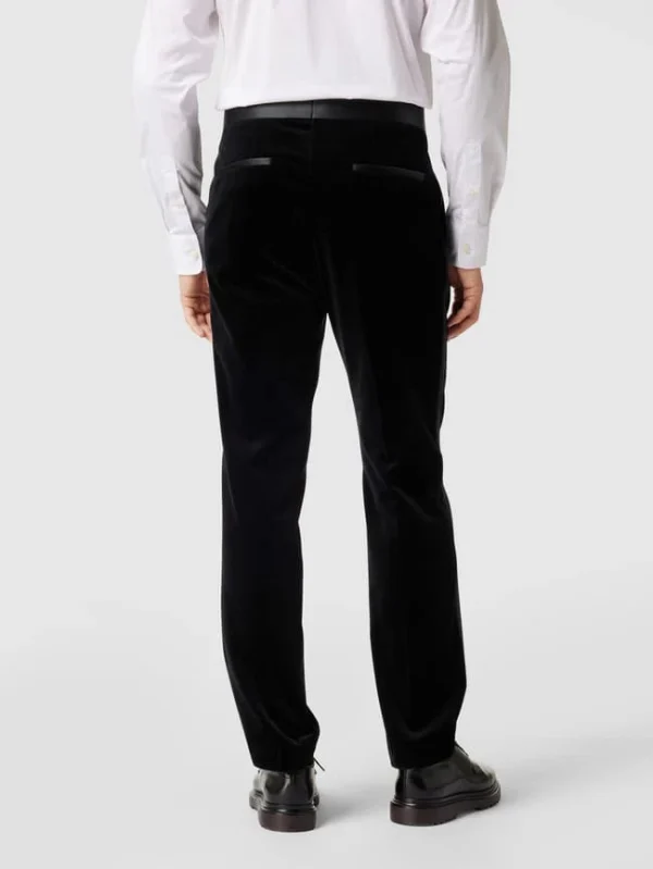 Coupon ? BOSS Slim Fit Anzughose Mit Kontrastbesatz – Schwarz ? 6