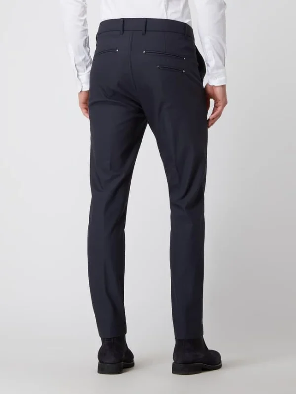 Neu ✔️ MOS MOSH Slim Fit Anzughose Mit Stretch-Anteil Modell ‘Russel’ – Marineblau ? 6