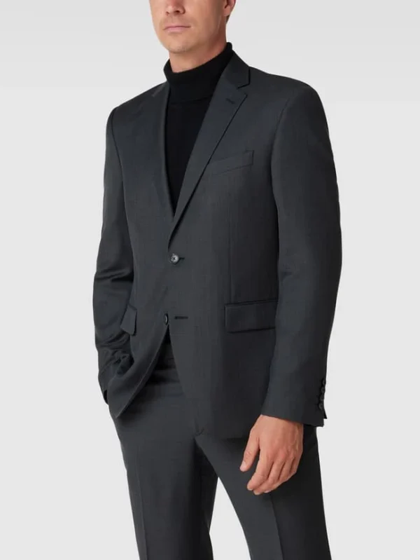 Blitzangebot ? Pierre Cardin 2-Knopf-Sakko Aus Schurwolle Mit Webmuster – Anthrazit ✔️ 5