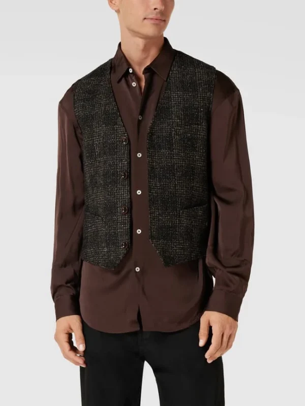 Großhandel ? CG – Club Of Gents Weste Mit Label-Detail Modell ‘Mosley’ – Dunkelbraun ? 5