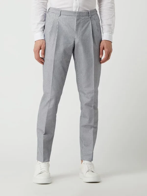 Neu ⌛ Tommy Hilfiger Slim Fit Anzughose Aus Seersucker – Marineblau ? 5