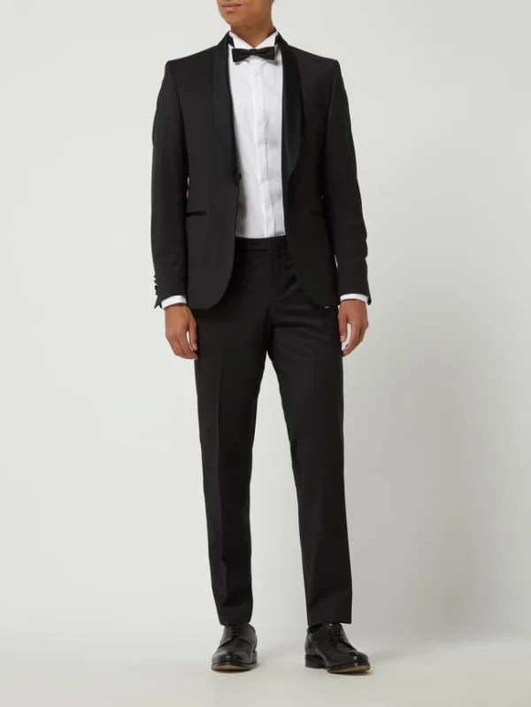 Top 10 ✨ CG – Club Of Gents Slim Fit Smokingjacke Aus Schurwolle Modell ‘Princeton’ – Schwarz ? 1