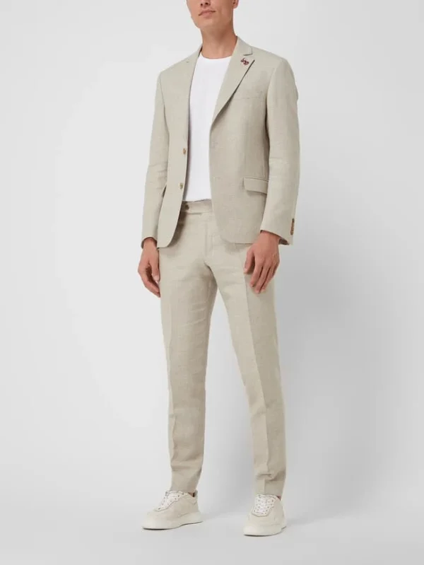 Brandneu ? Atelier Torino Anzughose Mit Leinen-Anteil – Beige ✔️ 1