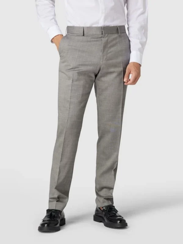 Auslauf ? BOSS Slim Fit Anzughose Mit Stretch-Anteil Modell ‘Genius’ – Hellgrau ? 5