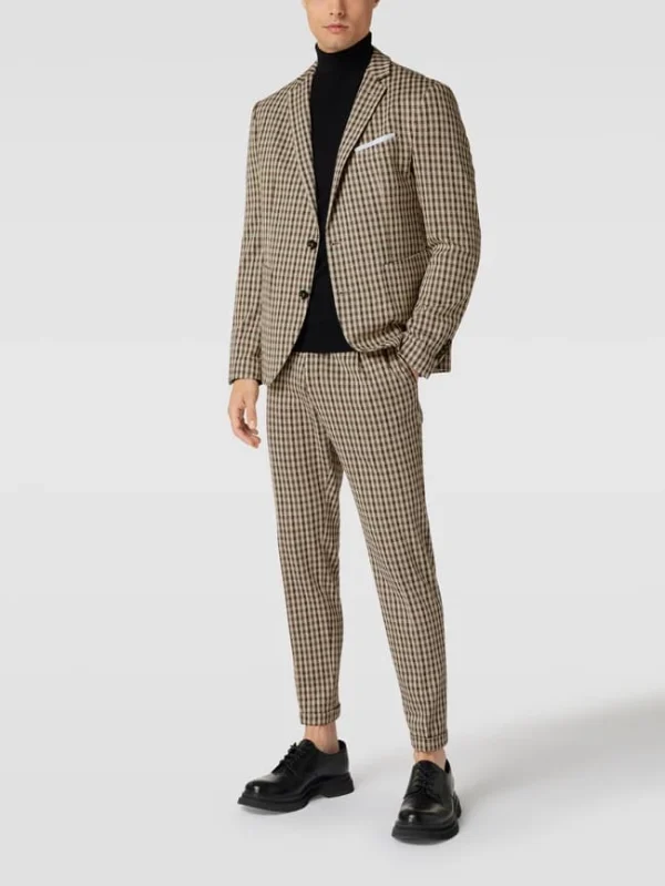 Großhandel ? Cinque Slim Fit Bundfaltenhose Mit Karomuster Modell ‘CiSand’ – Sand ✨ 1