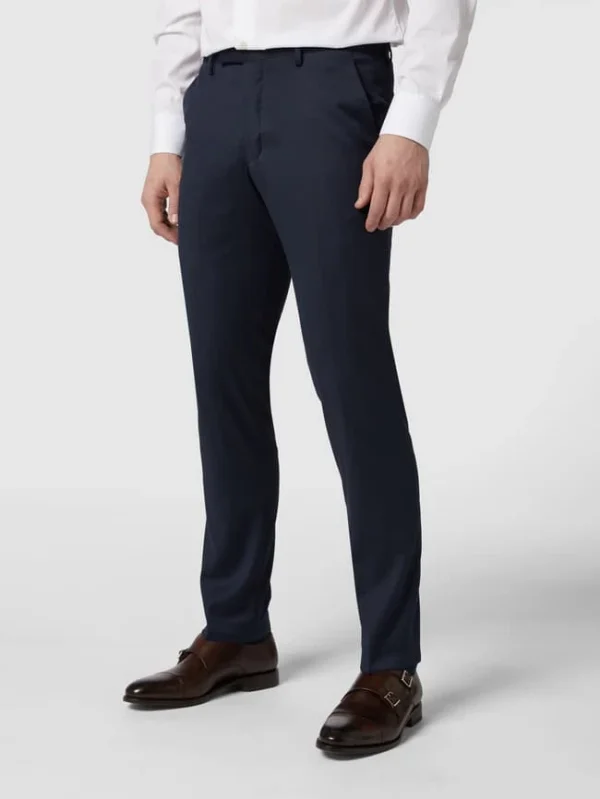 Coupon ? MCNEAL Slim Fit Business-Hose Mit Webmuster – Marineblau ? 5