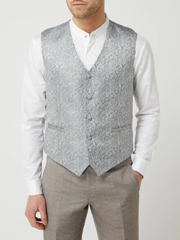 Billig ? Wilvorst Weste Mit Paisley-Muster – Hellgrau ? 5
