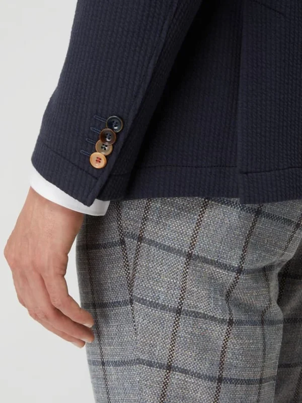 Aktion ? CG – Club Of Gents Slim Fit 2-Knopf-Sakko Aus Jersey Modell ‘Carter’ – Blau ? 7