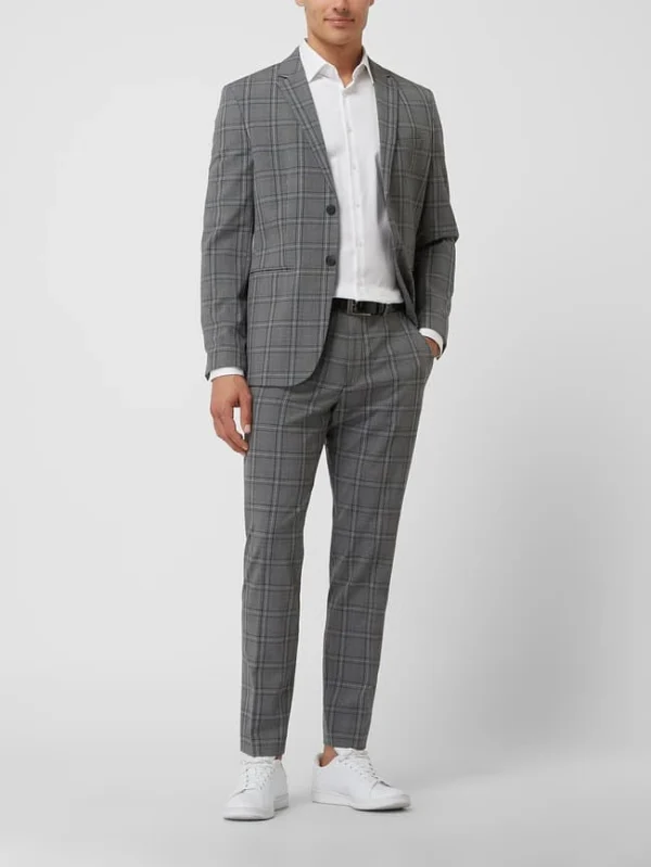 Coupon ? Selected Homme Slim Fit Anzughose Mit Glencheck Modell ‘Josh’ – Hellgrau ✨ 1