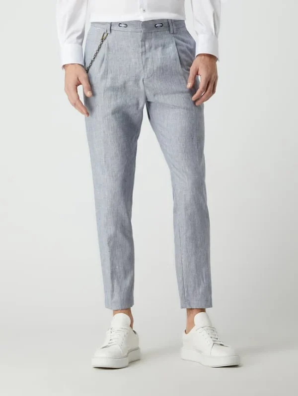 Beste Bewertungen von ? Cinque Cropped Anzughose Aus Leinenmischung Modell ‘Cijuno’ – Blau ? 5