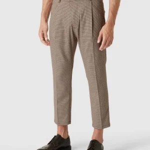 Neu ⌛ Drykorn Anzughose Mit Hahnentrittmuster Modell ‘JOAH’ – Camel ❤️ 13