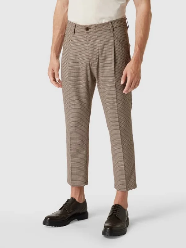 Neu ⌛ Drykorn Anzughose Mit Hahnentrittmuster Modell ‘JOAH’ – Camel ❤️ 5