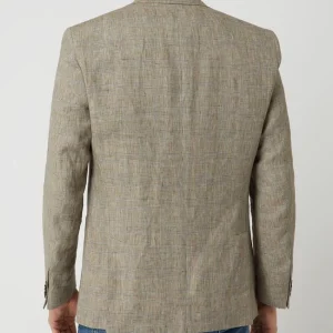 Coupon ? Carl Gross Modern Fit 2-Knopf-Sakko Aus Leinen Modell ‘Tebbo’ – Mittelbraun ? 17