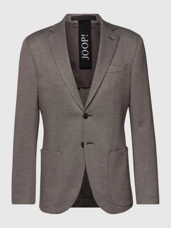 Blitzangebot ? JOOP! Collection Extra Slim Fit 2-Knopf-Sakko Mit Hahnentrittmuster – Mittelbraun ? 3