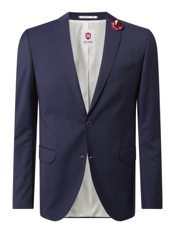 Großhandel ? CG – Club Of Gents Slim Fit 2-Knopf-Sakko Aus Schurwolle YOUR OWN PARTY By CG – CLUB Of GENTS – Marineblau ? 1