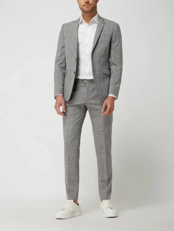 Bestpreis ? DIGEL Slim Fit Anzughose Mit Leinen-Anteil Modell ‘Franco’ – Mittelgrau ? 1