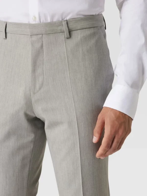 Am billigsten ✨ HUGO Hose Mit Bügelfalten Modell ‘Hesten’ – Hellgrau ? 4