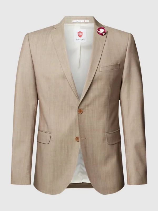 Neu ✔️ CG – Club Of Gents Slim Fit 2-Knopf-Sakko Mit Zier-Detail – Beige ? 3