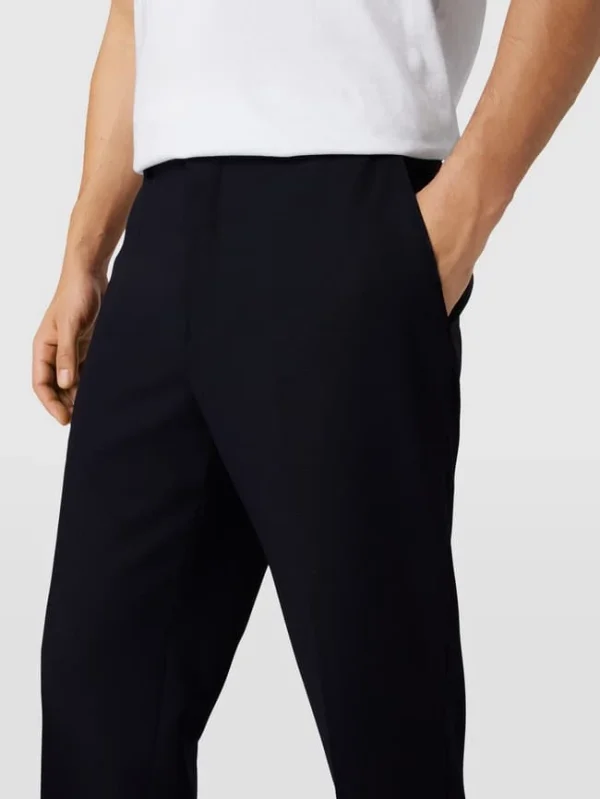 Schlussverkauf ? BOSS Hose Mit Bügelfalten Modell ‘Leon’ – Marineblau ? 4