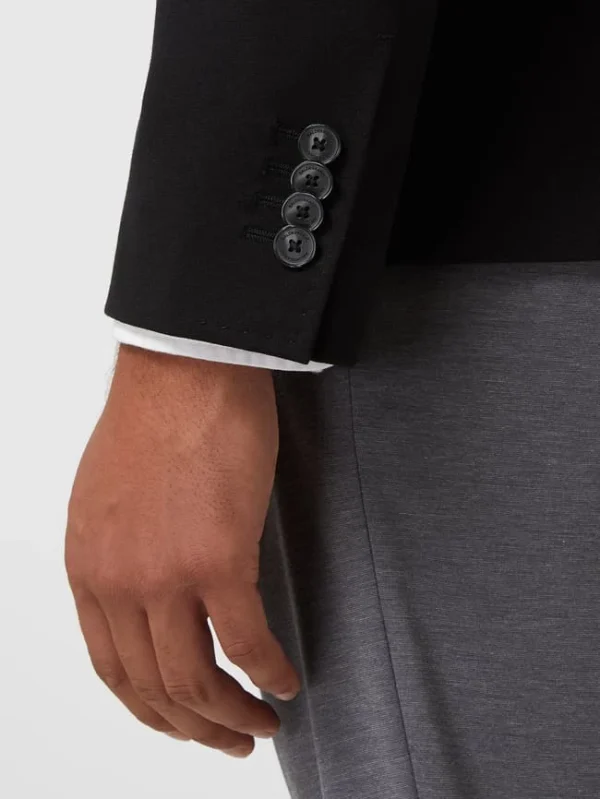 Schlussverkauf ? Baldessarini Slim Fit 2-Knopfsakko Mit Anstecknadel Modell ‘Seba’ – Schwarz ? 4