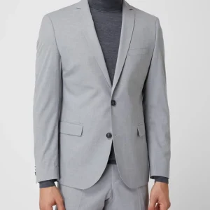 Auslauf ? S.Oliver BLACK LABEL Slim Fit 2-Knopf-Sakko Mit Stretch-Anteil – Hellgrau ⌛ 15