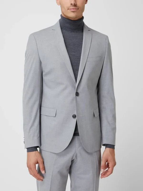 Auslauf ? S.Oliver BLACK LABEL Slim Fit 2-Knopf-Sakko Mit Stretch-Anteil – Hellgrau ⌛ 5