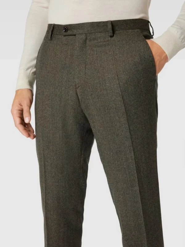 Auslauf ? CG – Club Of Gents Hose Mit Bügelfalten Modell ‘Cruz’ – Olivgrün ✔️ 4