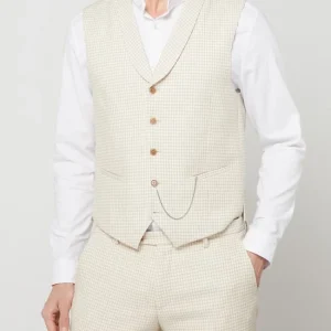 Coupon ? CG – Club Of Gents Slim Fit Weste Mit Leinen-Anteil Modell ‘Paddy’ – Beige ? 13