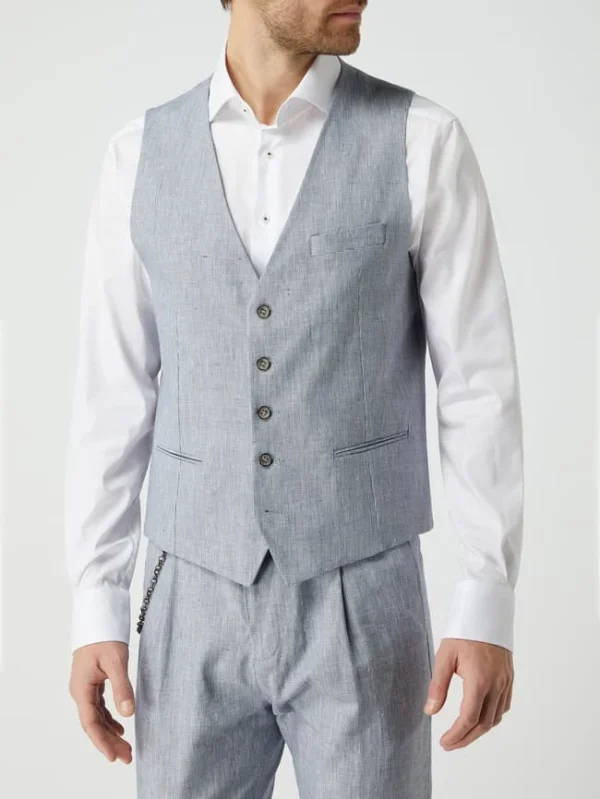 Besorgen ? Cinque Leinenweste Mit Stretch-Anteil Modell ‘Civitra’ – Blau ? 5