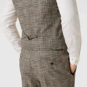Bestpreis ? CG – Club Of Gents Weste Mit Karomuster Modell ‘Morley’ – Beige ? 11