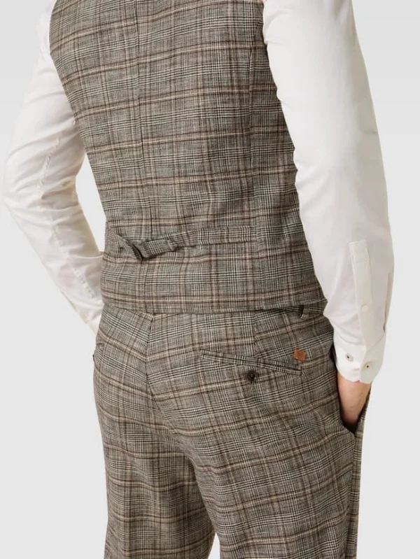 Bestpreis ? CG – Club Of Gents Weste Mit Karomuster Modell ‘Morley’ – Beige ? 4