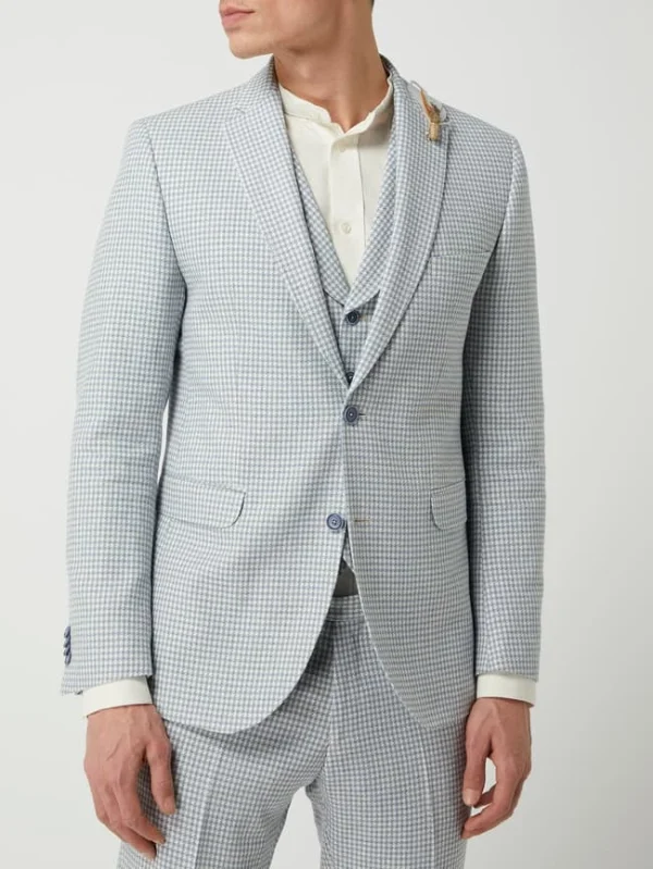Bestpreis ? CG – Club Of Gents Slim Fit 2-Knopf-Sakko Mit Leinen-Anteil Modell ‘Paul’ – Hellblau ✨ 5