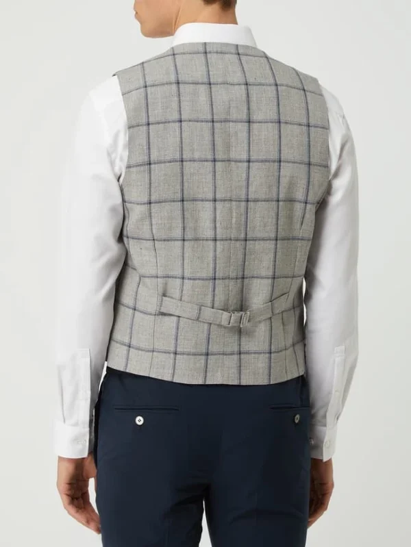 Am billigsten ? Atelier Torino Weste Aus Leinen-Schurwoll-Mix Modell ‘Panfilo’ – Hellgrau ? 6