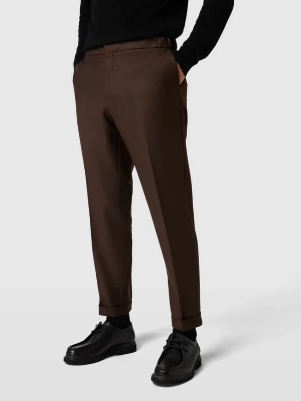 Schlussverkauf ? THE KOOPLES Anzugshose Mit Bügelfalten Modell ‘PANTALON SEUL’ – Mittelbraun ? 5
