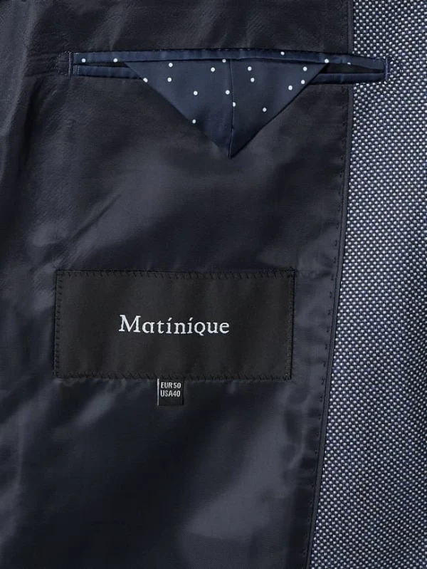 Schlussverkauf ? Matinique Slim Fit 2-Knopf-Sakko Mit Leinen-Anteil Modell ‘Mageorge’ – Marineblau ? 7
