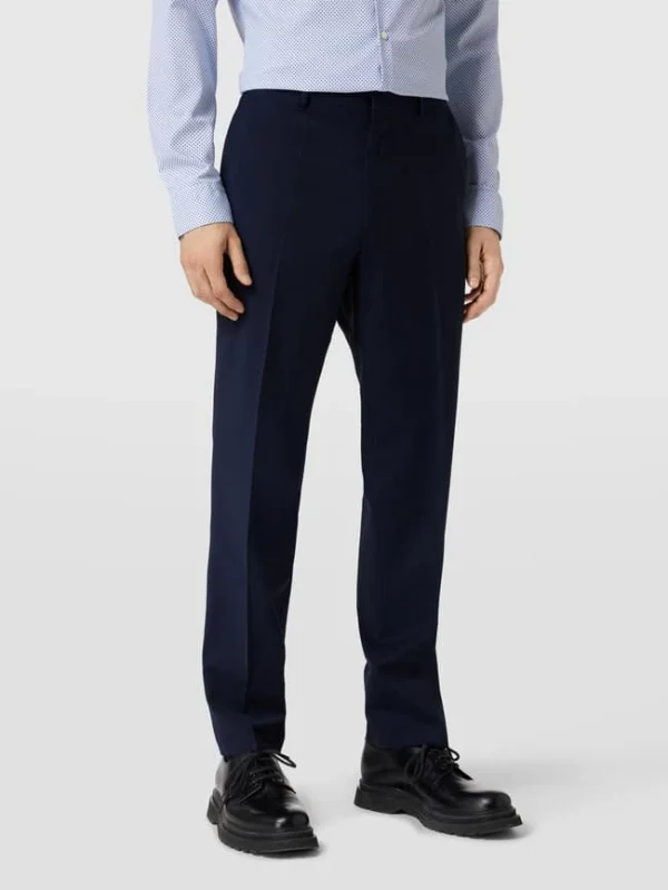 Schlussverkauf ? BOSS Anzughose In Unifarbenem Design – Marineblau ⌛ 5