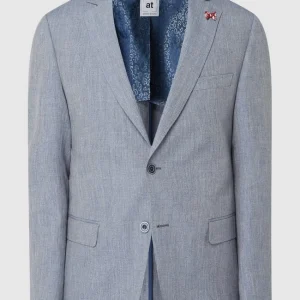 Blitzangebot ? Atelier Torino Slim Fit 2-Knopf-Sakko Aus Leinen-Schurwoll-Mix Modell ‘Tito’ – Bleu ? 10
