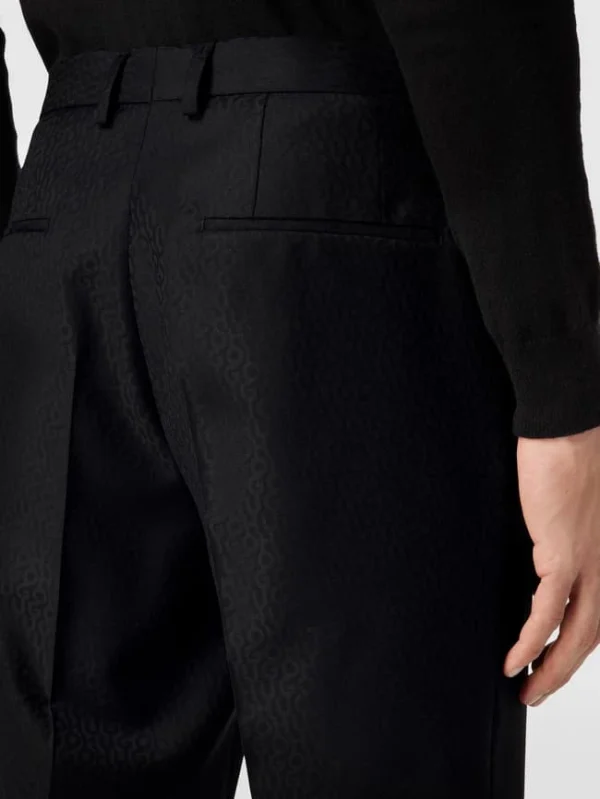 Großhandel ? HUGO Slim Fit Hose Mit Logo-Muster Modell ‘Getlin’ – Schwarz ? 4