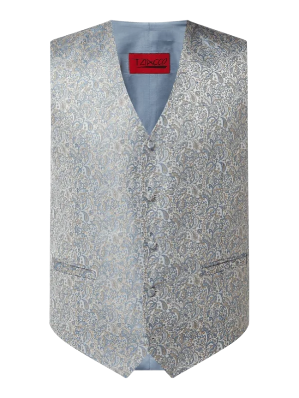 Billig ? Wilvorst Weste Mit Paisley-Muster – Hellgrau ? 3