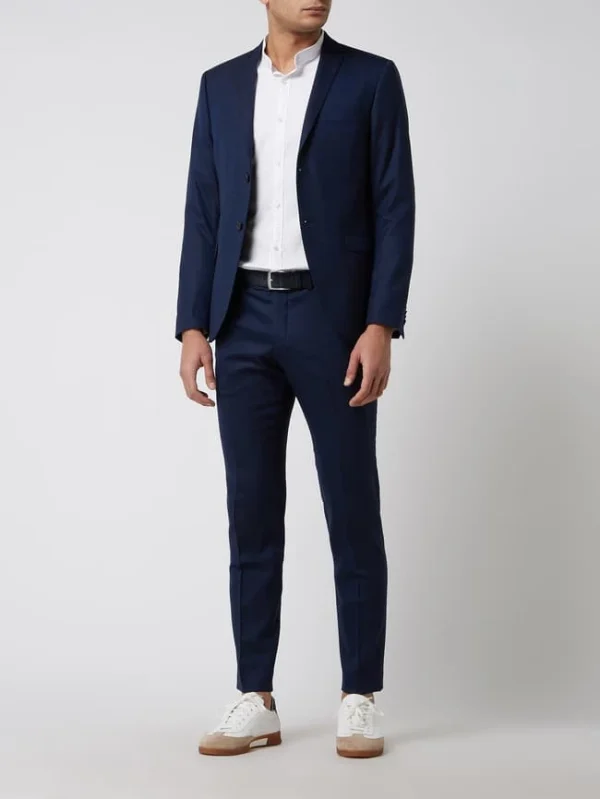 Coupon ? Tiger Of Sweden Slim Fit 2-Knopf-Sakko Aus Woll-Elasthan-Mix Modell ‘Jil’ – Blau ✔️ 1