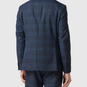 Am billigsten ? MCNEAL Super Slim Fit 2-Knopf-Sakko Mit Glencheck-Muster – Blau ? 15