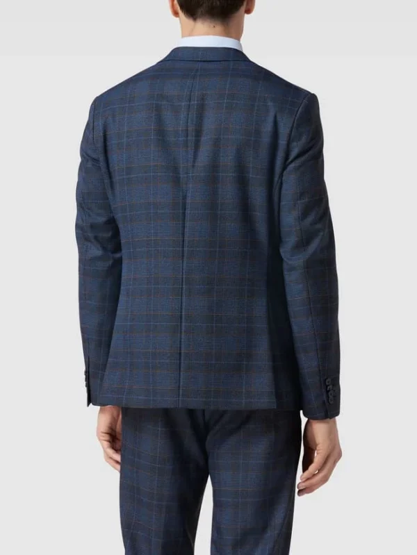 Am billigsten ? MCNEAL Super Slim Fit 2-Knopf-Sakko Mit Glencheck-Muster – Blau ? 6