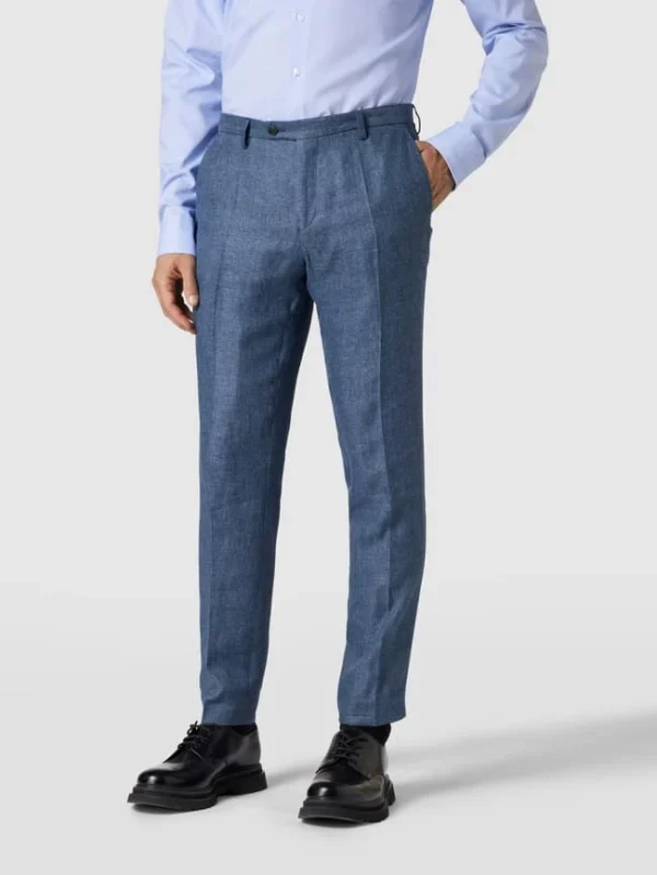 Budget ? CG – Club Of Gents Anzughose Mit Leinen – Blau ? 5